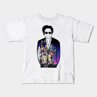 Tim Burton (Beetlejuice) Portrait Kids T-Shirt